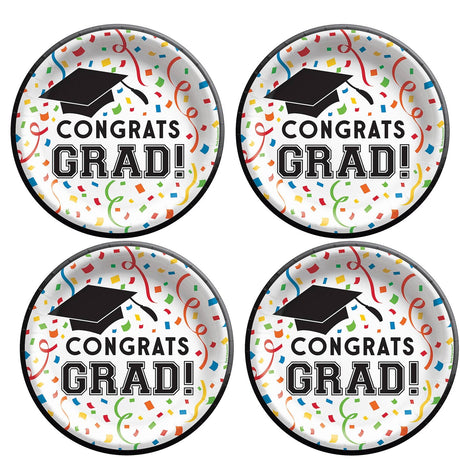 8.5" Congrats Grad Round Paper Dinner Plates 8ct