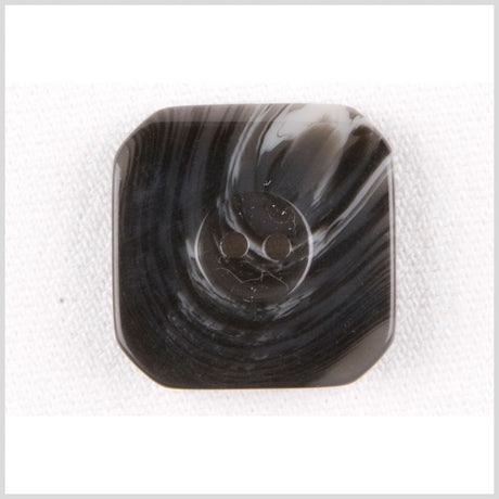 Black Square Plastic Button - 28L/18mm