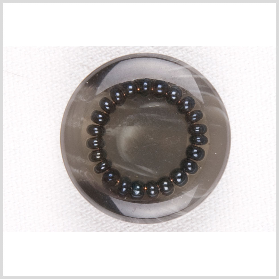 Plastic Shank Back Button - 36L/23mm - Translucent Gray and Bead Ring