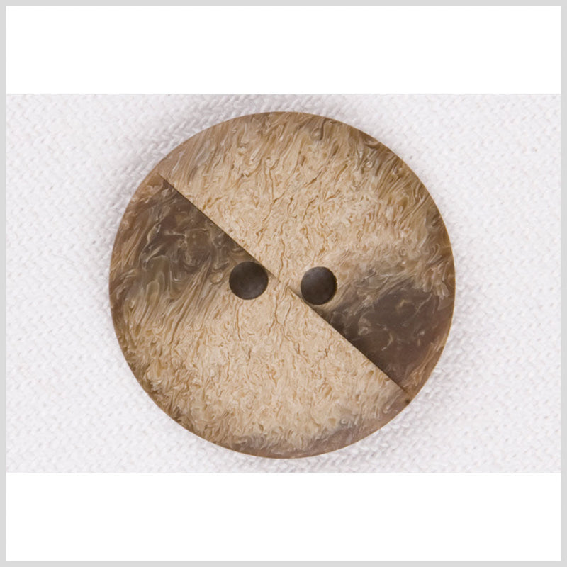 Plastic 2-Hole Button - 36L/23mm - Light Brown Swirling Grain Abstract