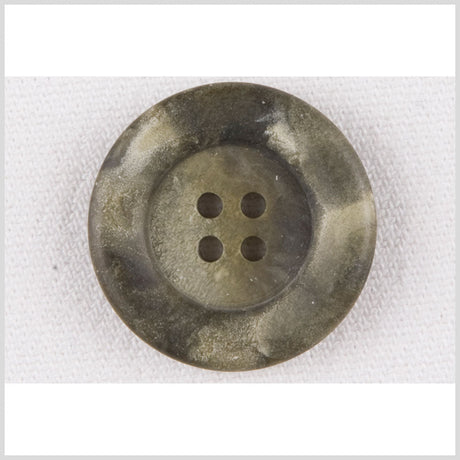 Plastic 4-Hole Button - 28L/18mm - Olive Green Mottled Shimmer