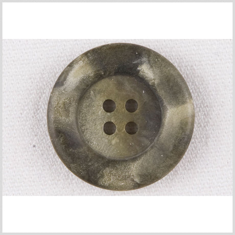 Plastic 4-Hole Button - 40L/25.5mm - Olive Green Mottled Shimmer