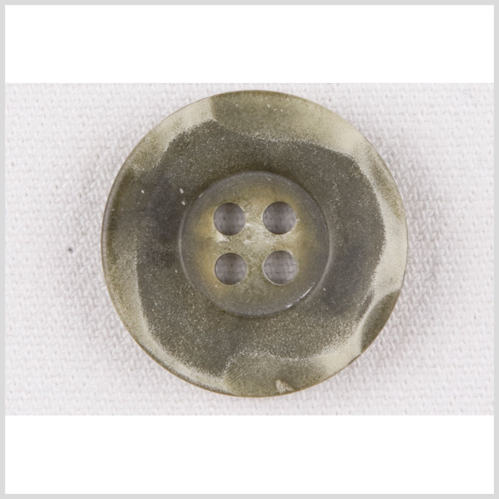 Plastic 4-Hole Button - 36L/23mm - Muted Green with Worn Edges
