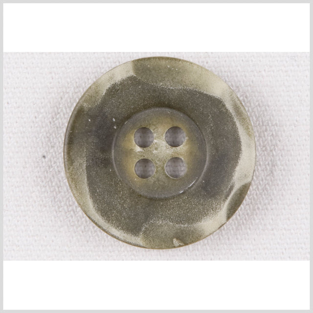 Plastic 4-Hole Button - 36L/23mm - Muted Green with Worn Edges