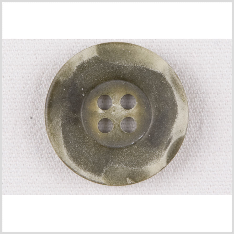Plastic 4-Hole Button - 40L/25.5mm - Muted Green with Worn Edges