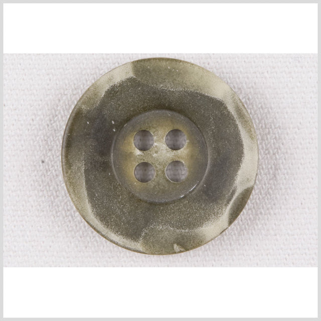 Plastic 4-Hole Button - 40L/25.5mm - Muted Green with Worn Edges