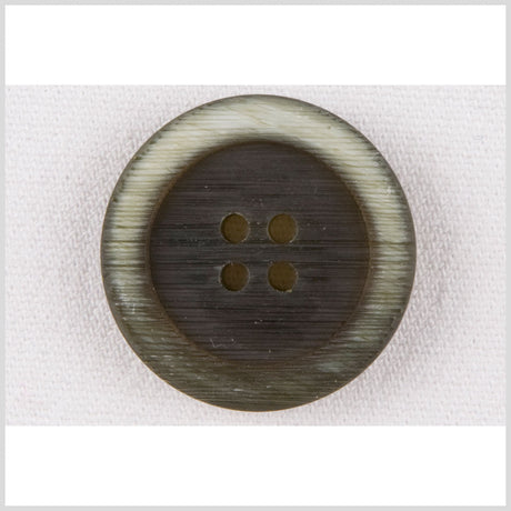 Plastic 4-Hole Button - 40L/25.5mm - Charcoal Gray and Pale Green with Engraved Ribs