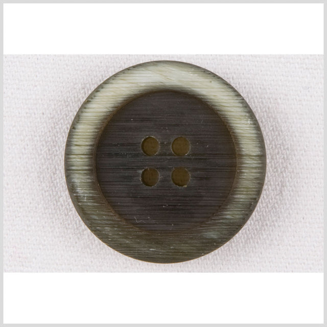 Plastic 4-Hole Button - 40L/25.5mm - Charcoal Gray and Pale Green with Engraved Ribs