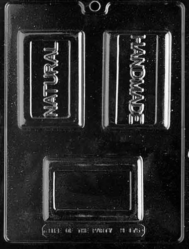 "Natural" "Handmade" & Blank Bar Chocolate Mold - LPM175