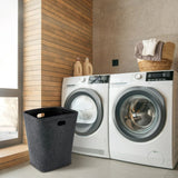 Parker Baby Nursery Laundry Hamper - Large Felt Storage Basket and Baby Hamper for Nursery (Gray)