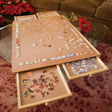 Bits and Pieces 47271 – Standard Size Wooden Puzzle Plateau for Jigsaw Puzzle Organization