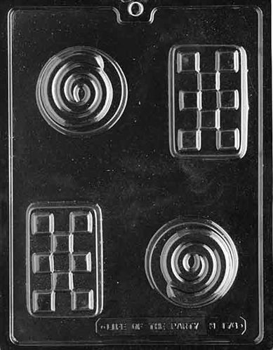 Checkerboard Swirl Bar Chocolate Mold - LPM176