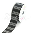 1 1/2" Two Tone Color With Stripes Ribbon - 10 Yards (Black)