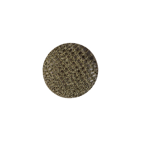 Olive Alligator Pattern Shank Back Plastic Button - 24L/15mm