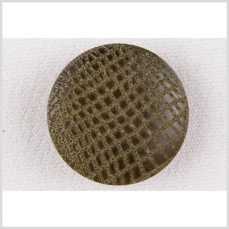 Olive Alligator Pattern Shank Back Plastic Button - 28L/18mm