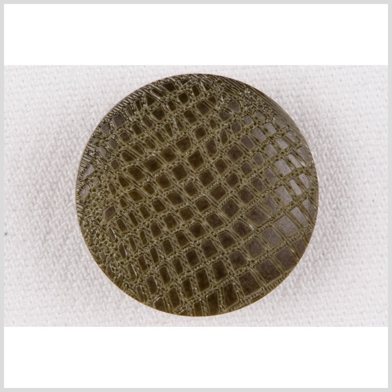 Olive Alligator Pattern Shank Back Plastic Button - 32L/20mm