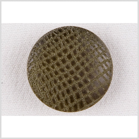 Olive Alligator Pattern Shank Back Plastic Button - 32L/20mm