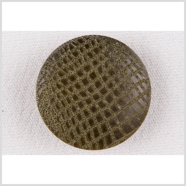 Olive Alligator Pattern Shank Back Plastic Button - 32L/20mm