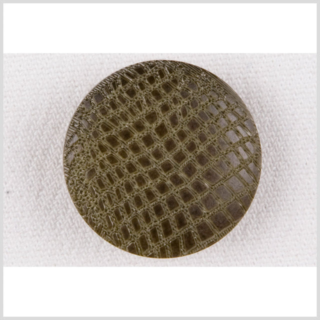 Olive Alligator Pattern Shank Back Plastic Button - 36L/23mm