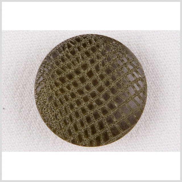 Olive Alligator Pattern Shank Back Plastic Button - 40L/25.5mm