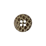 Plastic 4-Hole Button - 24L/15mm - Olive Green Etched Alligator Skin