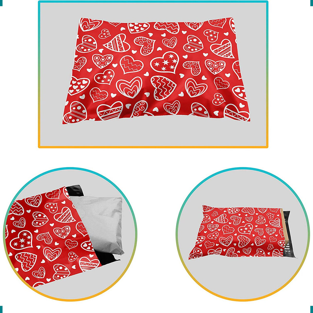 Design Poly Mailer Envelopes 10" x 13" Glossy Multi Pack & Design