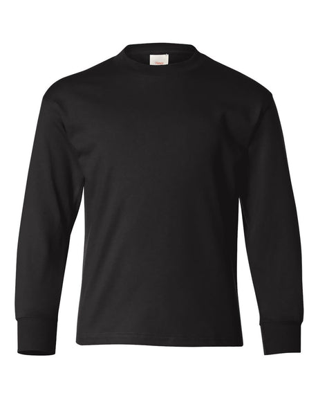 Hanes® Authentic Youth Crew Neck Long Sleeve T-Shirt
