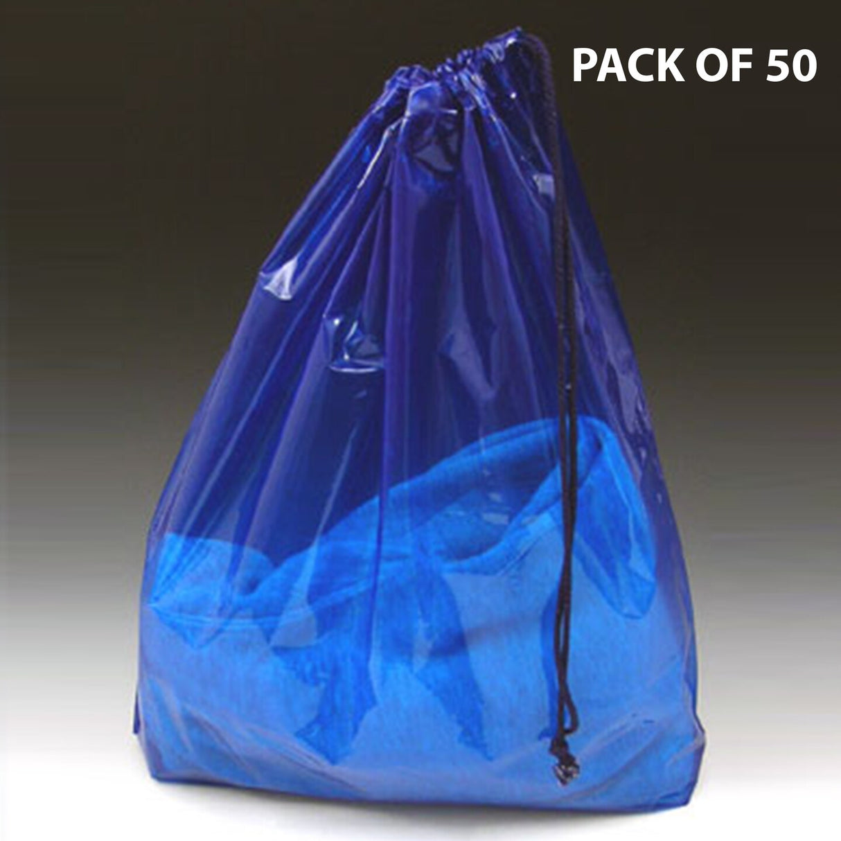 Poly Bag- Drawstring + 4" Bottom Gusset -18" x 19-1/2" Crystal Clear Palette