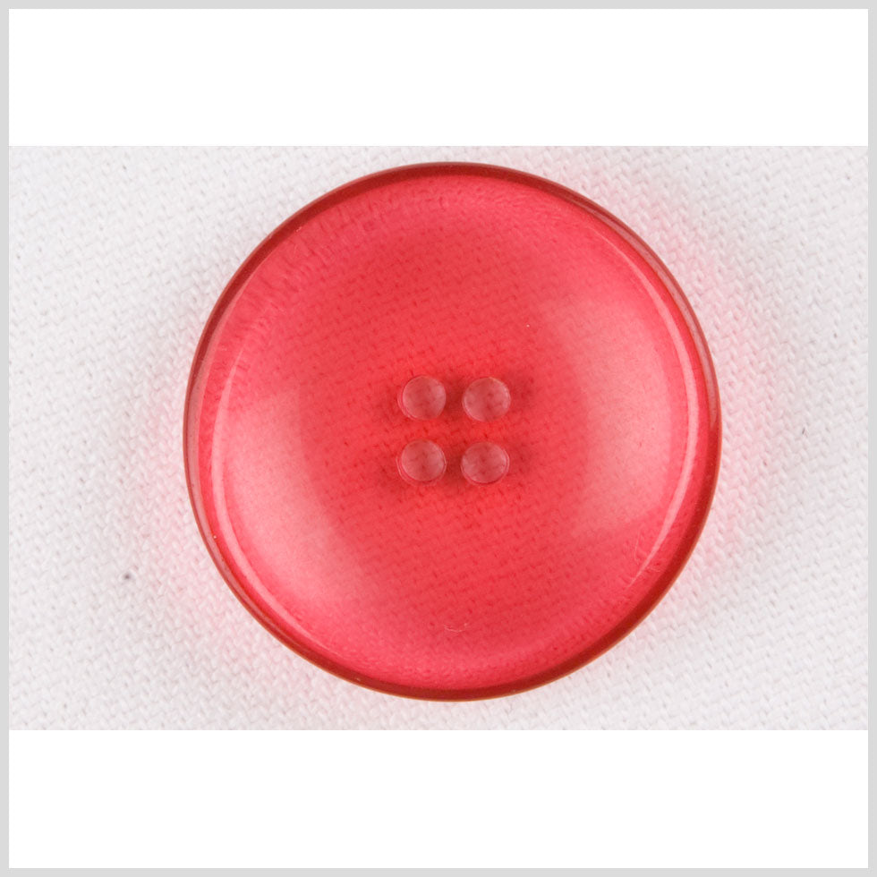 Plastic 4-Hole Button - 44L/28mm - Translucent Bright Pink