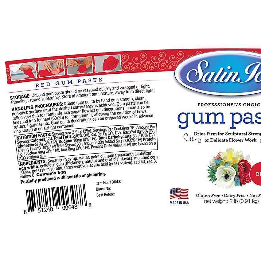 Satin Ice Red Gum Paste 2 Lbs
