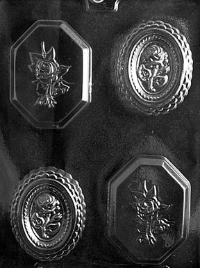 Oval Rose Bar Chocolate Mold