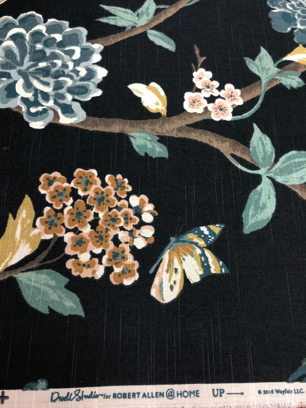 Dwell Studio Helene Floral Admiral 100 Percent Cotton Fabric - Navy Floral, 55" Width (1 Yard)