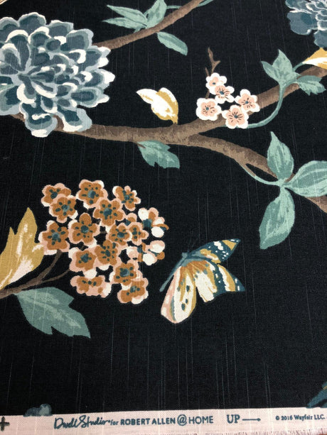 Dwell Studio Helene Floral Admiral 100 Percent Cotton Fabric - Navy Floral, 55" Width (1 Yard)