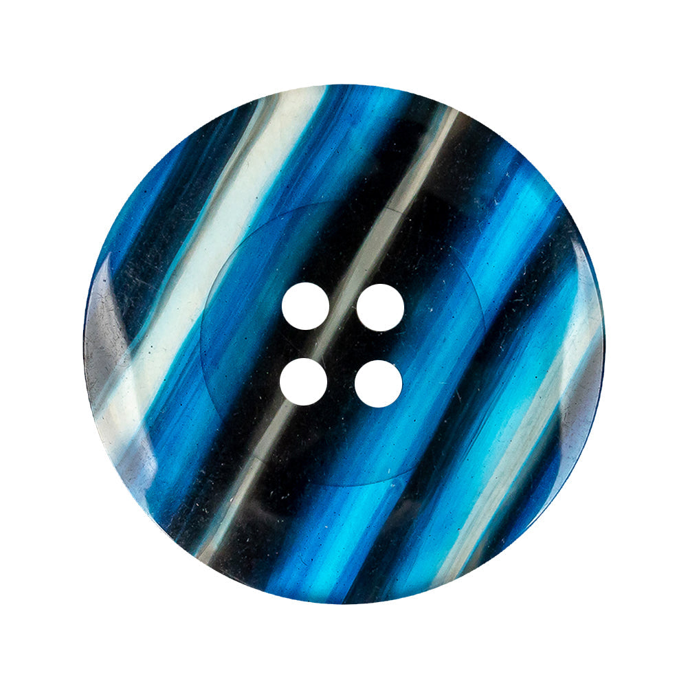 Clear Blue Plastic Button - 48L/30.5mm
