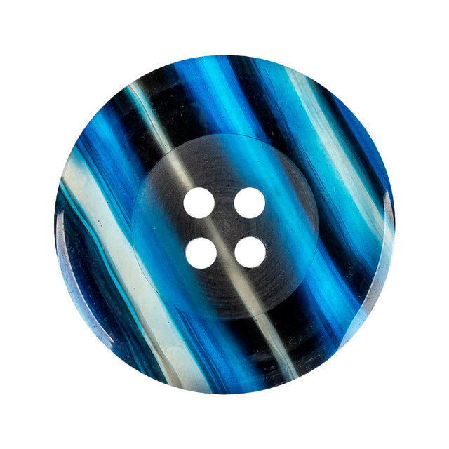 Clear Blue Plastic Button - 48L/30.5mm