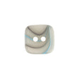 Sky Blue and Gray Transparent 2-Hole Plastic Square Button - 32L/20mm