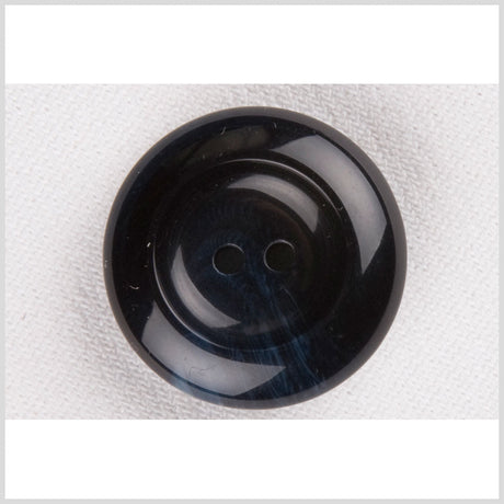 Plastic 2-Hole Button - 28L/18mm - Glossy Navy Blue Swirls