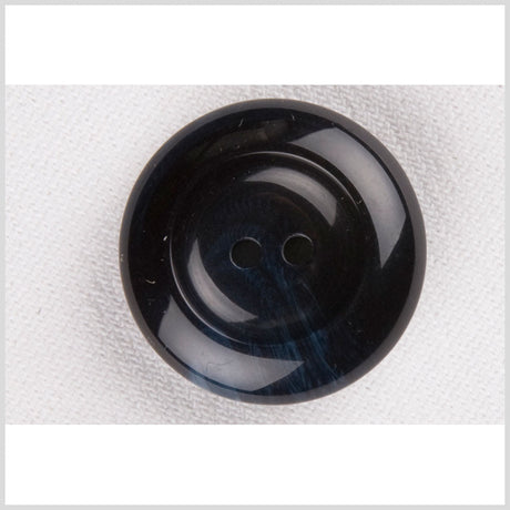 Plastic 2-Hole Button - 32L/20mm - Glossy Navy Blue Swirls
