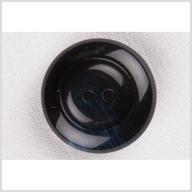 Plastic 2-Hole Button - 36L/23mm - Glossy Navy Blue Swirls
