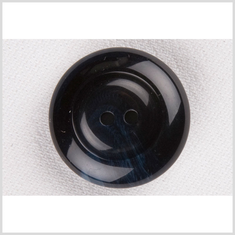 Plastic 2-Hole Button - 40L/25.5mm - Glossy Navy Blue Swirls