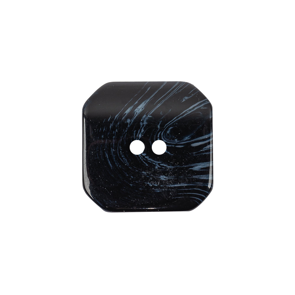 Navy Marbeled 4-Hole Plastic Square Button - 36L/23mm