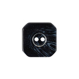 Navy Marbeled 4-Hole Plastic Square Button - 36L/23mm