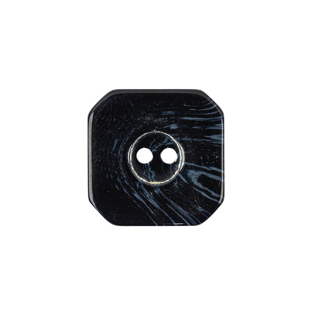 Navy Marbeled 4-Hole Plastic Square Button - 36L/23mm