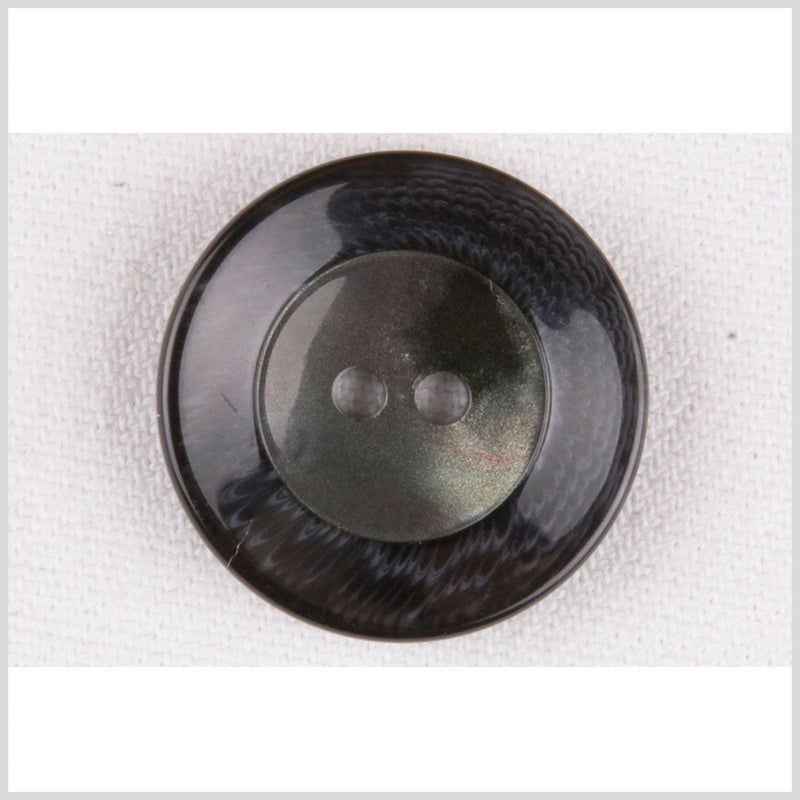 Plastic 2-Hole Button - 40L/25.5mm - Navy Shimmer Center and Marbled Rim