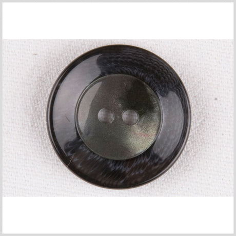 Plastic 2-Hole Button - 40L/25.5mm - Navy Shimmer Center and Marbled Rim