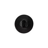 Shiny Black Saw Tooth Rim Plastic Shank Back Button - 24L/15mm