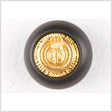 Plastic Shank Back Button - 28L/18mm - Black Dome with Fancy Medallion
