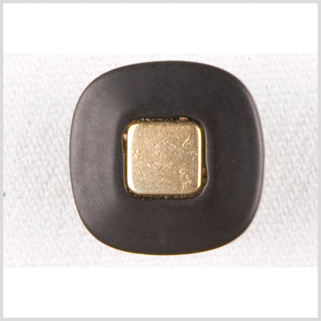 Black/Gold Plastic Button - 24L/15mm