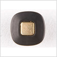 Square Plastic Shank Back Button - 28L/18mm - Flat Black with Gold Center Square