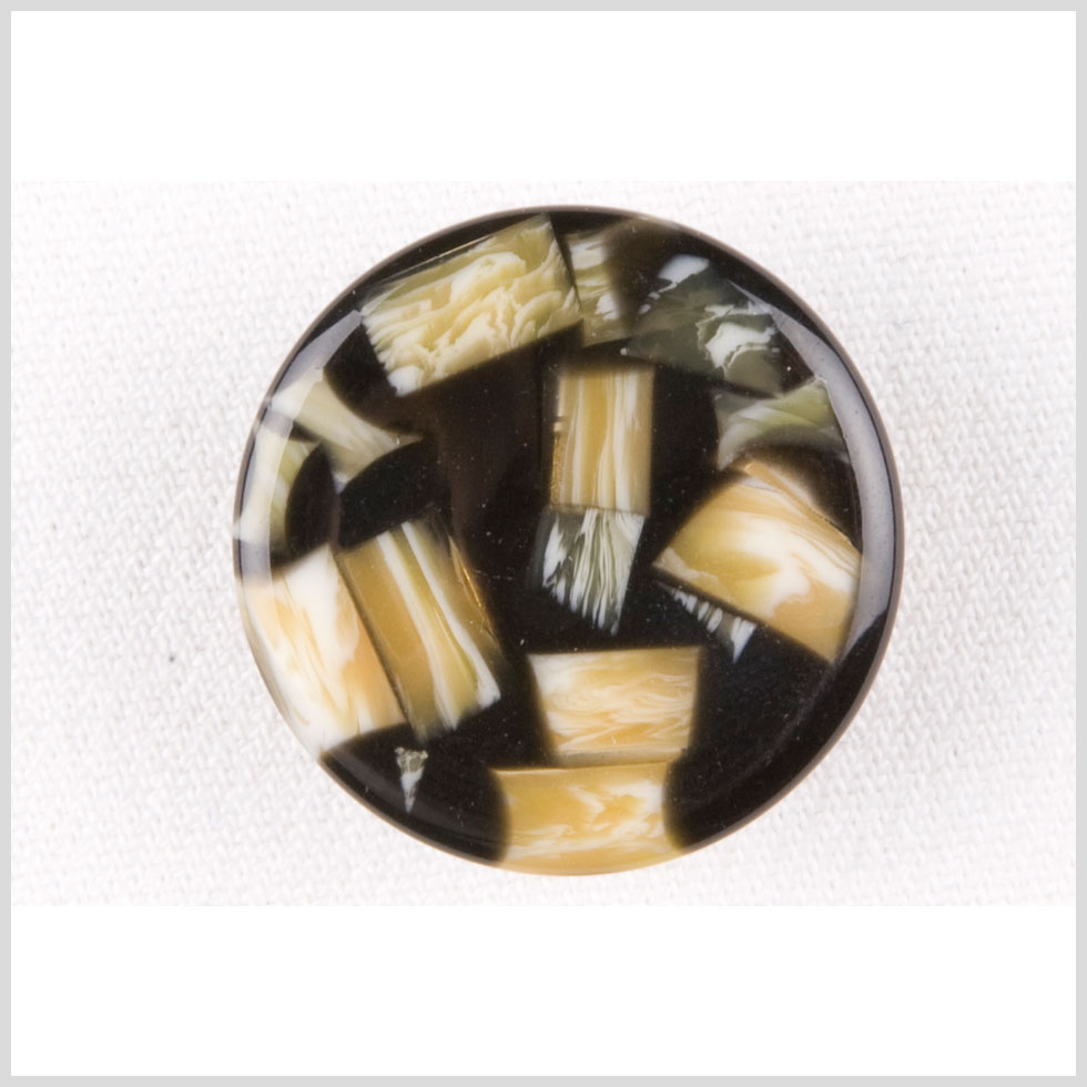 Black/Beige Plastic Button - 36L/23mm